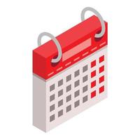 kalender week dag icoon, isometrische stijl vector