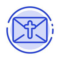 massage mail vakantie Pasen blauw stippel lijn lijn icoon vector