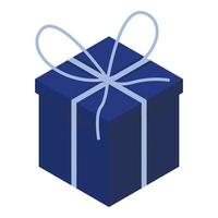 blauw geschenk doos icoon, isometrische stijl vector