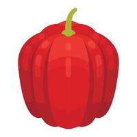 rood pompoen icoon, isometrische stijl vector