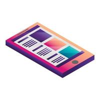 abstract smartphone icoon, isometrische stijl vector