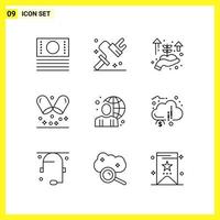 9 icoon reeks gemakkelijk lijn symbolen schets teken Aan wit achtergrond voor website ontwerp mobiel toepassingen en afdrukken media vector