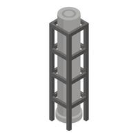 olie toren icoon, isometrische stijl vector