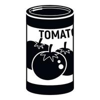 tomaat blik kan icoon, gemakkelijk stijl vector