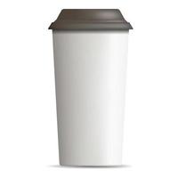 plastic koffie kop icoon, realistisch stijl vector