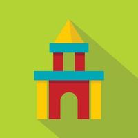 kleurrijk kasteel speelgoed- blokken icoon, vlak stijl vector