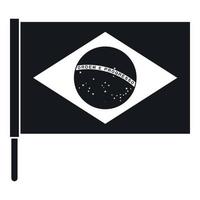 vlag van Brazilië icoon, gemakkelijk stijl vector