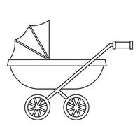 baby wandelwagen icoon, schets stijl vector