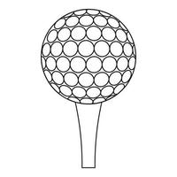 golf bal en tee icoon, schets stijl vector