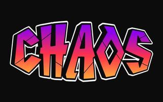 chaos woord graffiti stijl letters.vector hand- getrokken tekening tekenfilm logo illustratie.grappig koel chaos brieven, mode, graffiti stijl afdrukken voor t-shirt, poster concept vector