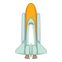 ruimte shuttle icoon, tekenfilm stijl vector
