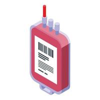 bloed pakket icoon isometrische vector. zak transfusie vector