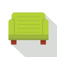 groen fauteuil icoon, vlak stijl vector