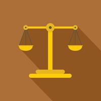balans van gerechtigheid icoon, vlak stijl vector