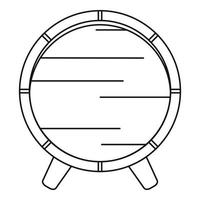 houten vat Aan rek icoon, schets stijl vector