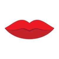 rood vrouw lippen icoon, vlak stijl vector