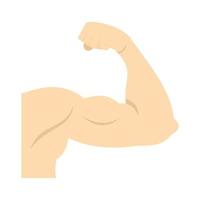 arm tonen biceps spier icoon, vlak stijl vector