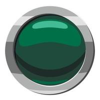 groen knop icoon, tekenfilm stijl vector