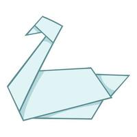 origami zwaan icoon, tekenfilm stijl vector