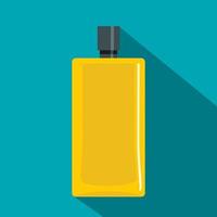 geel geur fles icoon, vlak stijl vector