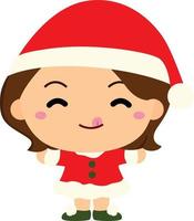 schattig Kerstmis meisje avondeten partij illustratie vector clip art