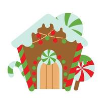 schattig Kerstmis peperkoek huis koekjes illustratie vector clip art