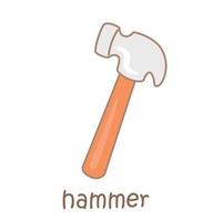 alfabet h voor hamer woordenschat illustratie vector clip art