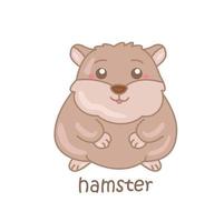 alfabet h voor hamster woordenschat illustratie vector clip art