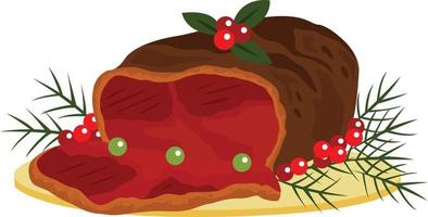 Kerstmis feest avondeten partij steak illustratie vector clip art