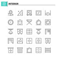 25 interieur icoon reeks vector achtergrond