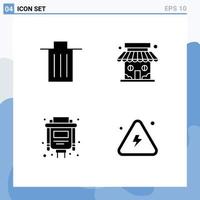 4 gebruiker koppel solide glyph pak van modern tekens en symbolen van mand kabel vuilnis markt op te slaan vga bewerkbare vector ontwerp elementen