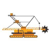 bouw voertuig en machines platte pictogram vector