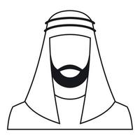 Arabisch Mens in traditioneel moslim hoed icoon vector