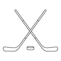 hockey stokjes en puck icoon, schets stijl vector