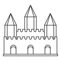 oude fort met torens icoon, schets stijl vector
