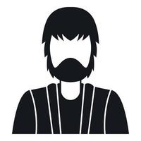 gebaard Mens avatar icoon, gemakkelijk stijl vector