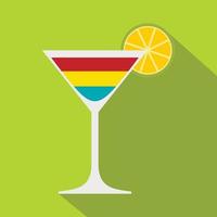 cocktailpictogram, vlakke stijl vector