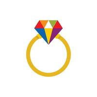 ring lgbt icoon, vlak stijl vector