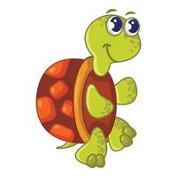 grappig schildpad icoon, tekenfilm stijl vector