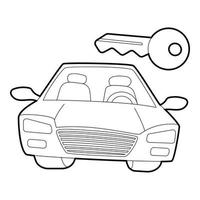 auto en sleutel icoon, isometrische 3d stijl vector