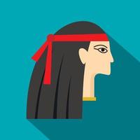 Egyptische prinses icoon, vlak stijl vector