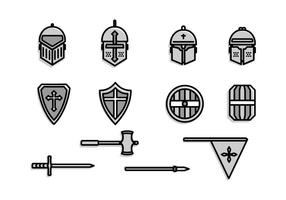 Templar Cavalry Knight Armour And Weapon vector