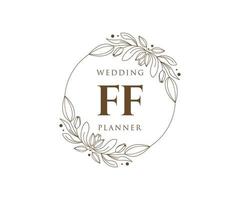 ff initialen brief bruiloft monogram logos verzameling, hand- getrokken modern minimalistisch en bloemen Sjablonen voor uitnodiging kaarten, opslaan de datum, elegant identiteit voor restaurant, boetiek, cafe in vector