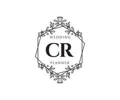 cr initialen brief bruiloft monogram logos verzameling, hand- getrokken modern minimalistisch en bloemen Sjablonen voor uitnodiging kaarten, opslaan de datum, elegant identiteit voor restaurant, boetiek, cafe in vector