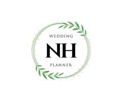 nh initialen brief bruiloft monogram logos verzameling, hand- getrokken modern minimalistisch en bloemen Sjablonen voor uitnodiging kaarten, opslaan de datum, elegant identiteit voor restaurant, boetiek, cafe in vector