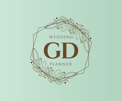 gd initialen brief bruiloft monogram logos verzameling, hand- getrokken modern minimalistisch en bloemen Sjablonen voor uitnodiging kaarten, opslaan de datum, elegant identiteit voor restaurant, boetiek, cafe in vector