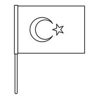vlag van kalkoen icoon, schets stijl vector