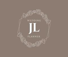 jl initialen brief bruiloft monogram logos verzameling, hand- getrokken modern minimalistisch en bloemen Sjablonen voor uitnodiging kaarten, opslaan de datum, elegant identiteit voor restaurant, boetiek, cafe in vector