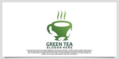groen thee logo ontwerp en inspiratie geïsoleerd Aan wit achtergrond premie vector een deel 3