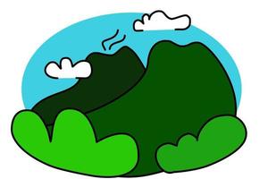 berg vector clip art met wolken